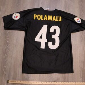 Pittsburgh Steelers Troy Polamalu 43 Jersey Black NFL Football Men's M
